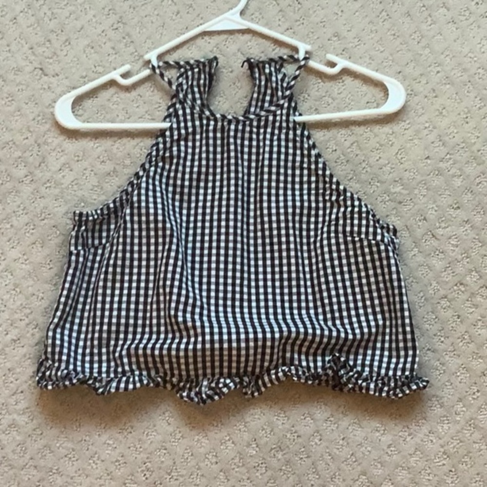 Black and White Checkered Crop top